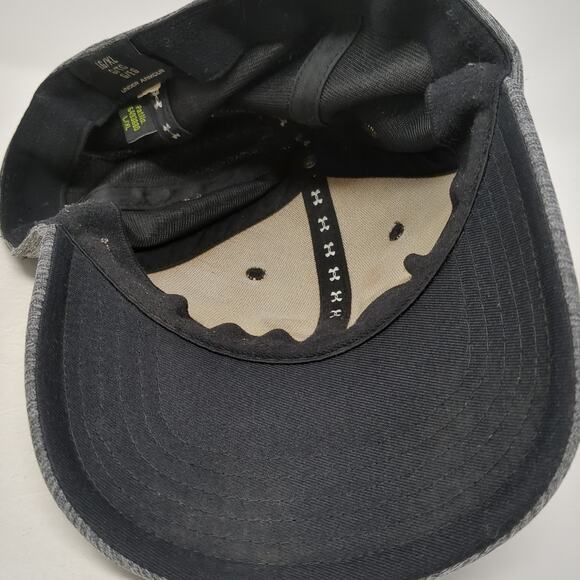 Under Armour Fitted Baseball Cap Gray XL Embroidered Vented Holes 6 Panel - Picture 7 of 9